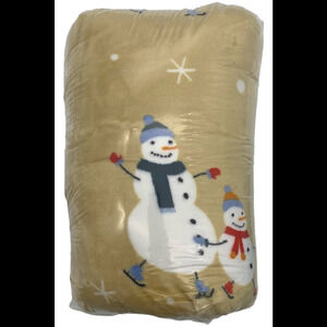 Kringle Express 60" x 80" Holiday Printed Throws Snowman Beige